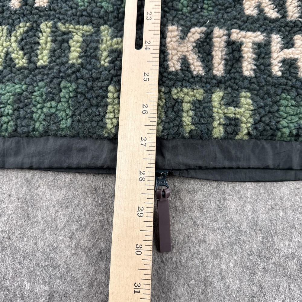 Kith Pinehurst Sherpa Fleece Jacket Mens Large Green All Over Kith Logo Bomber - Picture 6 of 9